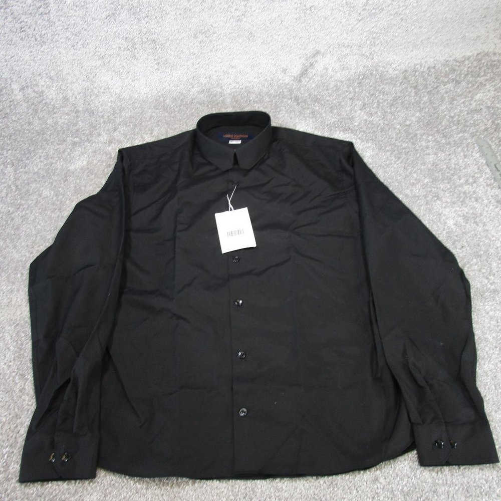 New Louis Vuitton Uniforms Shirt Mens 42 Luxury Waiter Employee Shirt Black Prof